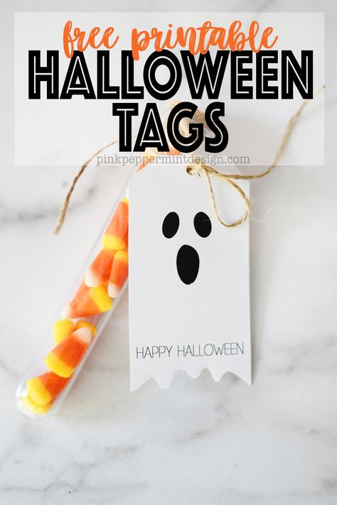 Halloween Ideas Archives - Pink Peppermint Design Printable Halloween Tags, Halloween Treat Tags, Cute Halloween Treats, Halloween School Treats, Halloween Teacher Gifts, Pink Peppermint, Free Printable Halloween, Halloween Goodie Bags, Gift Tag Printable