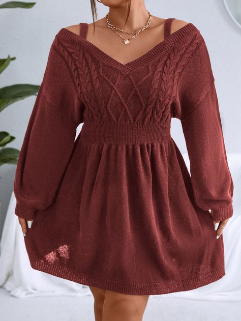 Cold Shoulder Jumper, Cold Sweater, Plus Size Sweater Dress, Cold Shoulder Sweater Dress, Comfy Jumpsuits, Plus Size Sweater, Plus Size Pullover, Burnt Orange Dress, Sweater Dresses