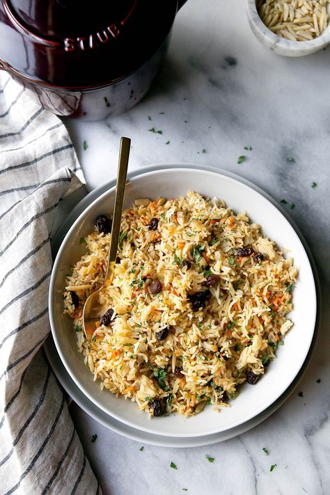 Smoked Rice, Recipes Using Smoked Salmon, Rice And Raisins Recipe, Rice With Raisins, Side Dishes For Salmon, Raisin Recipes, Rice Stuffing, Grain Recipes, Savory Rice