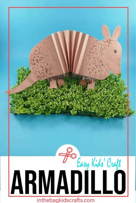 Diy Jungle Animals Decorations, Armadillo Craft Preschool, Desert Animals Crafts, Armadillo Craft, Rainforest Worksheets, Diy Decor Paper, Armadillo Art, Paper Animal Crafts, Zebra Craft