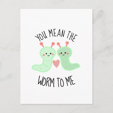 Kawaii Cute You Mean the Worm to me Pun Valentine for $1.45 - Valentine's Day Cute Things For Valentines Day, Cheesy Valentines Puns, Valentine’s Day Puns, Diy Goodbye Cards, Worm Illustration, Corny Valentines, Bloxburg School, Goodbye Cards, Valentines Day Puns