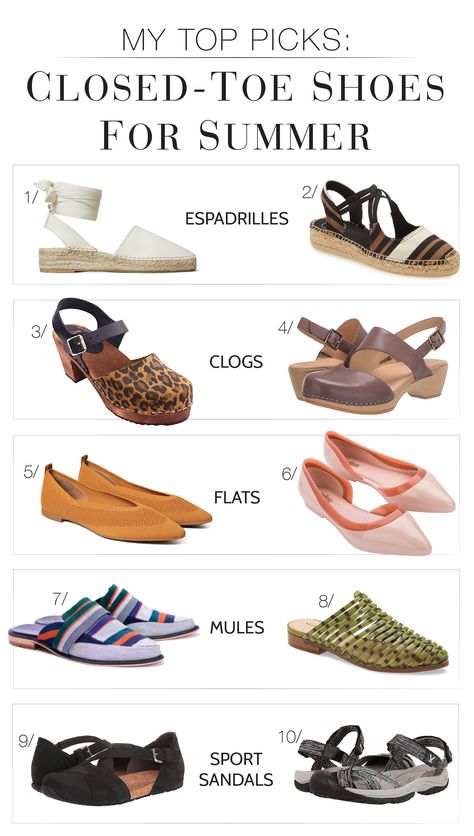 CLOSED-TOE SHOES FOR SUMMER: ESPADRILLES, FLATS, CLOGS & MORE | No pedicure? No problem. We're shopping espadrilles, flats, clogs, mules & sporty sandals for this summer's cutest closed-toe shoes. Let's shop. | #TheMomEditStyle #TheMomEditShoes #StylishComfortableShoes #ClosedToeSandals #SummerShoes2020 #ClosedToeWedges #ClosedToeSandalsSummer #ClosedToeSandalsFlats #Espadrilles #Mules #Clogs Closed Toe Sandals Summer, Closed Toe Summer Shoes, Sporty Sandals, Espadrilles Flats, Closed Toe Wedges, Mom Edit, Shoes For Summer, Comfortable Stylish Shoes, Sporty Sandal