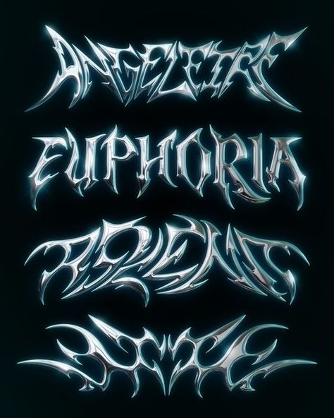 Airbrush Font, 2024 Font, Sharp Font, Lettering Techniques, Y2k Font, Y2k Fonts, Gothic Typography, Metal Typography, Typographie Logo