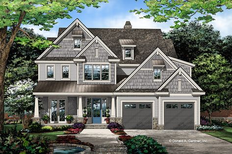 Craftsman Exterior - Front Elevation Plan #929-1079 2 Story Craftsman, Craftsman Cottage, Elevation Plan, Craftsman Exterior, Ceiling Treatments, Craftsman Style Homes, Craftsman Style House Plans, Craftsman House Plan, Craftsmen Homes