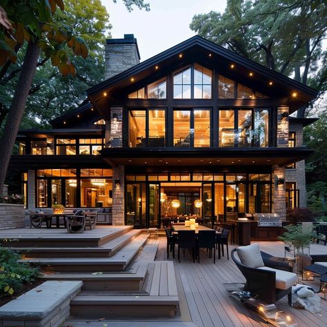 Giedrius Skarzauskas | Discover luxury and extraordinary house exteriors! Explore stunning designs, premium materials, and unique architectural elements for your… | Instagram Barn Modern House, Rustic Modern Home Exterior, Modern Rustic Exterior House, Modern Japanese House Exterior, Forest House Design, Modern Cabin Exterior, Luxury Barndominium, Unique Houses Exterior, Industrial Style House