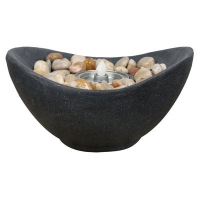 Experience the perfect blend of elegance and functionality with this Portable Concrete Fire Pit. Designed for both indoor and outdoor use, brings a touch of sophistication to your balcony and patio decor. The sleek black design adds a modern and elegant element to any setting, making it a stylish addition to your outdoor gatherings or indoor relaxation. The compact and portable nature of this fire pit makes it easy to place on tables, transforming your space into a cozy haven. Finish: Black | Ao Table Top Fire Bowl, Glowing Centerpieces, Fire Pit Portable, Fireplace Indoor, Fireplace Table, Tabletop Fire Pit, Concrete Fire Pit, Marshmallow Roasting, Portable Fireplace