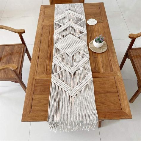 Hand Woven Table Runner, Nordic Table, Macrame Runner, Bohemian Table, Boho Table Runner, Macrame Table, Macrame Table Runner, Long Table Runner, Handmade Table Runner