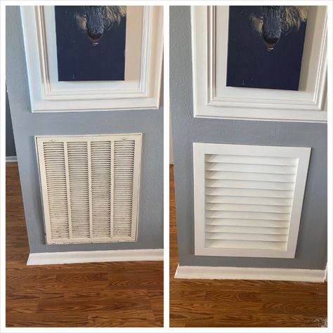 Home Renovation How To Hide Window Ac Unit Inside, Ac Intake Cover Easy Diy, Air Filter Cover Ideas, Air Handler Cover Up, Decorative Air Vent Cover, Diy Air Vent Cover, Ac Return Vent Cover Diy, Diy Vent Cover Wall, Wall Vent Cover Ideas