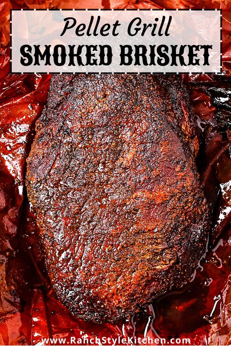 Texas Style Beef Brisket, How To Marinate Brisket Beef, Smoked Brisket Pellet Smoker Traeger, Brisket Recipes Pellet Grill, Beef Brisket Recipes Smoked Traeger, Best Brisket Smoker Recipe, Pellet Smoked Brisket Recipes, Pellet Smoker Recipes Brisket, Pitboss Pellet Smoker Recipes Brisket