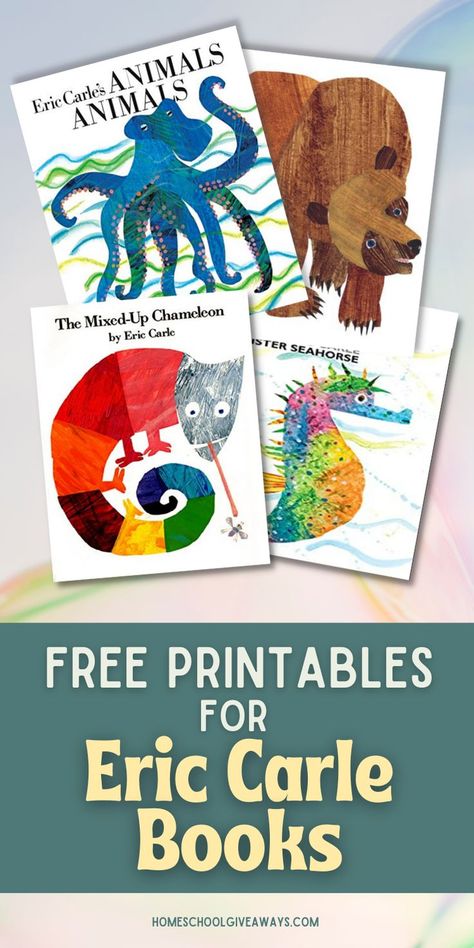 Eric Carle Coloring Pages Free Printables, Eric Carle Book Activities, Book And Craft Preschool, Author Week Preschool, Eric Carle Printables Free, Prek Book Activities, Book Themes For Preschool, Storybook Preschool Activities, Eric Carle Kindergarten Activities