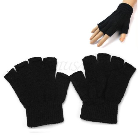 Winter Woolen Hand Gloves for Men & Women - sparklingselections Aesthetic Gloves, Gloves Aesthetic, Types Of Gloves, Black Fingerless Gloves, Black Mittens, How To Wear Ankle Boots, Half Finger Gloves, Warmest Winter Gloves, Gloves Fashion