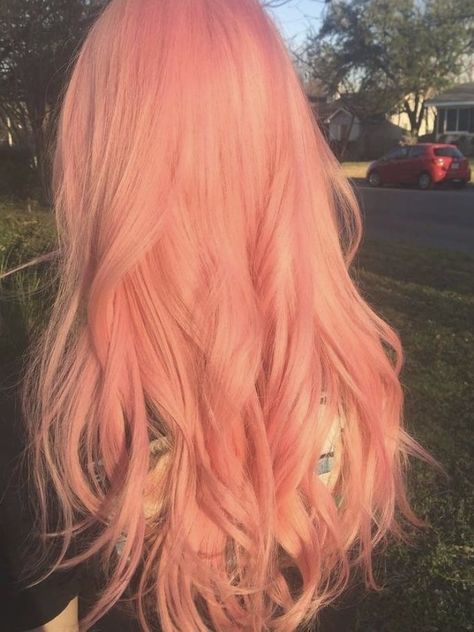 Peachy Pink Hair, Coral Hair, Peach Hair, Hair Color Pastel, Hair Color Pink, Short Hair Color, Pastel Hair, Dye My Hair, Hair Dye Colors