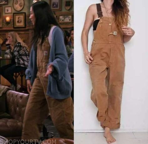 Brown Dickies Overalls Outfit, Styling Carhartt Overalls, Brown Overalls Outfits Fall, Tan Carhartt Overalls Outfit, Brown Carhartt Overalls Outfit, Cathartic Overalls Outfit, Khaki Overalls Outfit, Tan Overalls Outfit, Dickies Overalls Outfit