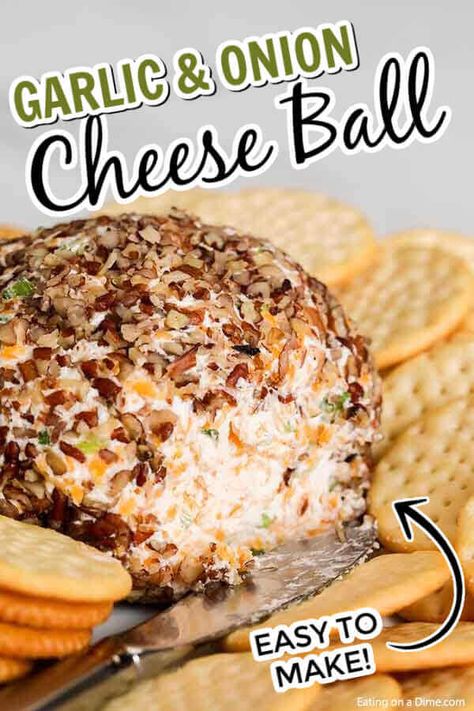 Best Ever Cheese Ball, Classic Cheese Ball Recipes, Garlic Cheeseball Recipes, Green Onion Cheese Ball Recipes, French Onion Cheese Ball, Sweet And Savory Cheese Ball, Garlic Cheese Ball Recipes, Festive Cheese Ball, Cheese Ball With Worcestershire Sauce