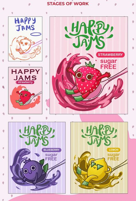 Cute Advertisement Poster, Packaging Design Candy, Graphic Design Fun Creative, Candy Branding Design, Food Packaging Illustration, Jelly Packaging Design, Design Grafico Inspiration, Kids Packaging Design, Food Packaging Design Inspiration