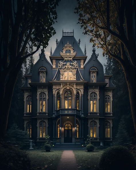 All Posts • Instagram Gothic House Victorian, Mansion Forest, Magical Mansion, Gothic Homes, Dark Luxury, Gothic Mansion, Mansion Exterior, Dark Home Decor, Fantasy Homes