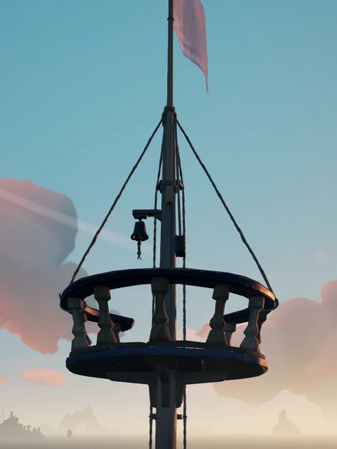 Ship Mast, One Piece Aesthetic, Nest Art, Crows Nest, Bateau Pirate, The Crows, Pirate Queen, Sea Of Thieves, Crow's Nest