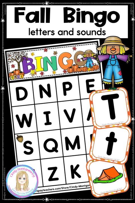 Kindergarten and first grade students will have fun playing this Fall Letters and Sounds Alphabet Bingo Game while practicing capital letters, lowercase letters, and sounds! Fall Alphabet Bingo will work wonderfully for Fall and Thanksgiving Units and Parties, Sub Plans, indoor recess, Literacy Centers, small groups, whole group, ESOL, new or struggling learners, or in special education classrooms. Fall Letter Sound Activities, Whole Group Letter Sound Activities, I Have Who Has Alphabet Game Free, Alphabet Bingo Printable Free, Thanksgiving Literacy Kindergarten, Fall Centers Kindergarten, Fall Literacy Activities Preschool, Abc Bingo, Abc Activities Preschool