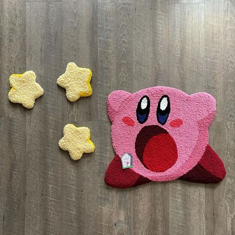 @murderedbyt on Instagram: “***SOLD*** Kirby rug for sale ⭐️ 24x21” $170 shipped first come first serve” Punch Coaster, Tufting Diy, Funky Rugs, Rug Tutorial, Iconic Art, Tufted Rugs, Diy Clothes Design, First Come First Serve, Paper Quilling Designs