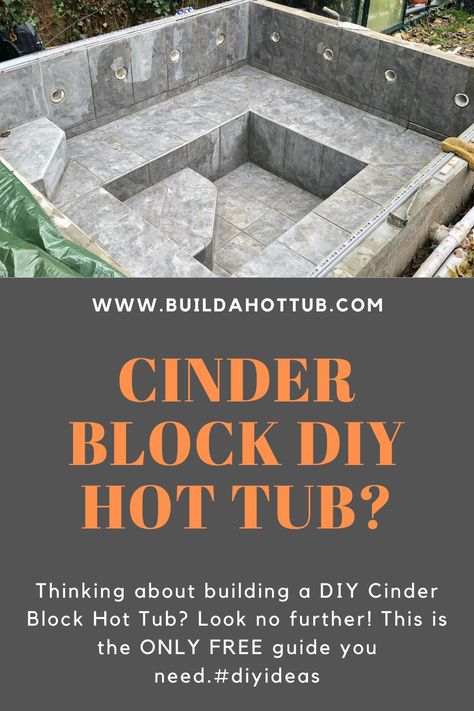 Concrete Block Pool, Cinder Blocks Diy, Awesome Pools, Diy Carpentry, Pool Diy, Hot Tub Designs, Diy Hot Tub, Plunge Pools, Diy Swimming Pool