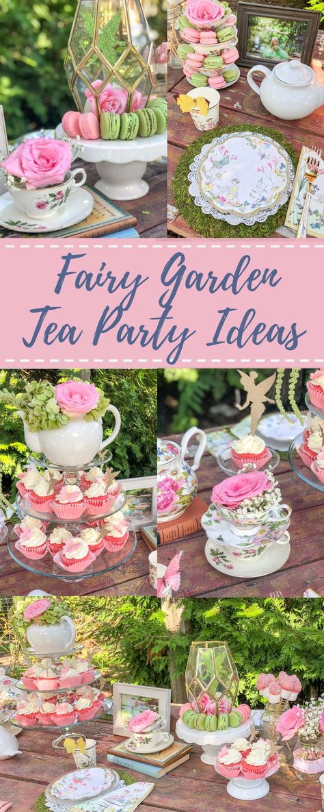 Fairy Garden Tea Party, Fairy Birthday Party Decorations, Fairy Cupcakes, Fairy Garden Birthday Party, Fairy Tea Parties, Garden Tea Party, Fairy Garden Party, Butterfly Birthday Party, Girls Tea Party