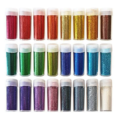 Original Stationery Arts and Crafts Glitter Shake Jars, Extra Fine, 24 Multi color Set Zombie Slime, Beach Slime, Winter Slime, Ocean Slime, Easter Slime, Vetenskapliga Experiment, Perfect Slime, Liquid Starch, Creepy Zombie