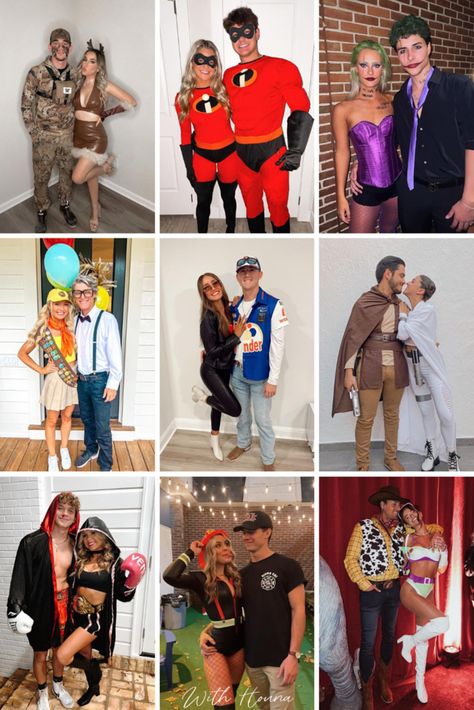 Costume Halloween Duo, Couples Halloween Costumes Creative, Disney Couple Costumes, Couple Costume Ideas, Halloween Couple Costumes, Costumes For Teenage Girl, Easy Couple Halloween Costumes, Couples Costumes Creative, Cute Couples Costumes