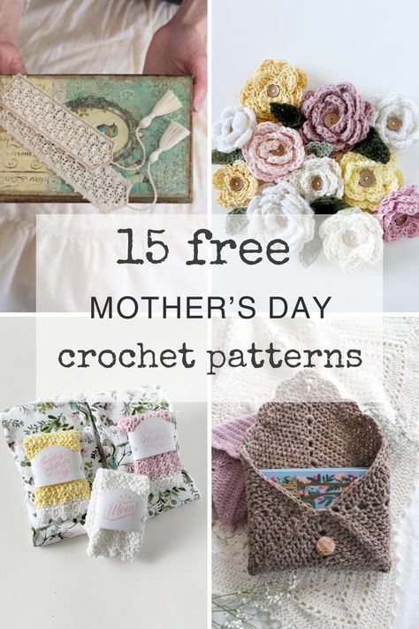 15 Quick & Easy Free Crochet Patterns for Mother's Day Carroway Crochet, Crochet Cup Cozy, Crochet Headband Pattern, All Free Crochet, Crochet Rose, Headband Pattern, Crochet Round, Mothersday Gifts, Homemade Crafts