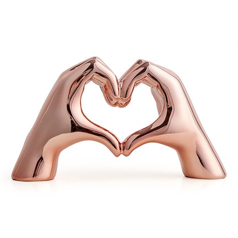 PRICES MAY VARY. 【Home Decor Accents】 Modern heart hands sculpture decoration is a perfect home decor living room, you will love this heart hands statue, they are well made, sturdy, beautiful and present the beauty of modern art. This heart hands sculpture are very suitable for room decor, kitchen decor, bedroom decor, office decor, hotel decor, apartment decor. 【Great Gift】Sweet lover heart hands sculpture design with rose gold color, romantic and eye-catching, perfect details, perfect for wedd Heart Room Decor, Heart Room, Hands Sculpture, Rose Gold Room Decor, Rose Gold Rooms, Secret Hideout, Coffee Table Centerpiece, Gold Office Decor, Bedroom Shelf