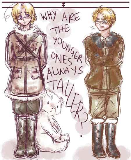 America and Canada :) ---- but actually Canada is older-his birthday is July 1 and Al's b-day is July 4 obviously Hetalia Canada, Face Family, Elder Brother, Hetalia America, Hetalia Funny, Matthew Williams, Journal Entry, Hetalia Axis Powers, Tall Men