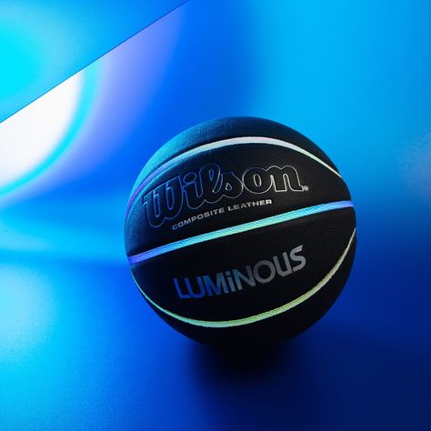 Luminous Basketball | Wilson Sporting Goods Basketball Collection, Blue Moodboard, Basketball Aesthetic, Wilson Sporting Goods, Man Cave Room, Blue Basketball, Basketball Photography, Nba Pictures, Basketball Ball