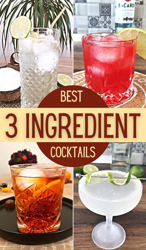 3 Ingredient Cocktails, Highball Recipe, Vodka Drinks Easy, Simple Drinks, Drinks Alcohol Recipes Easy, Easy Party Drinks, Basic Cocktails, Fruity Alcohol Drinks, Cocktails To Make At Home