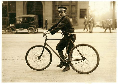 Lewis Hine: A typical bike messenger, Birmingham, Alabama, 1914 Bicycle Messenger, Lewis Hine, Bike Messenger, Mont Saint Michel, Birmingham Alabama, Vintage Bike, A Typical, Vintage Photographs, Historical Photos