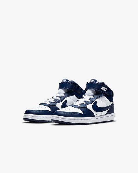 Nike Court Borough Mid 2 Little Kids' Shoe. Nike.com Nike Court Borough Mid 2, Nike Shoes Boys, Court Borough Mid 2, Nike Court Borough, Sky Fit, Shoe Nike, Shoes Nike, Blue Shoes, Boys Shoes