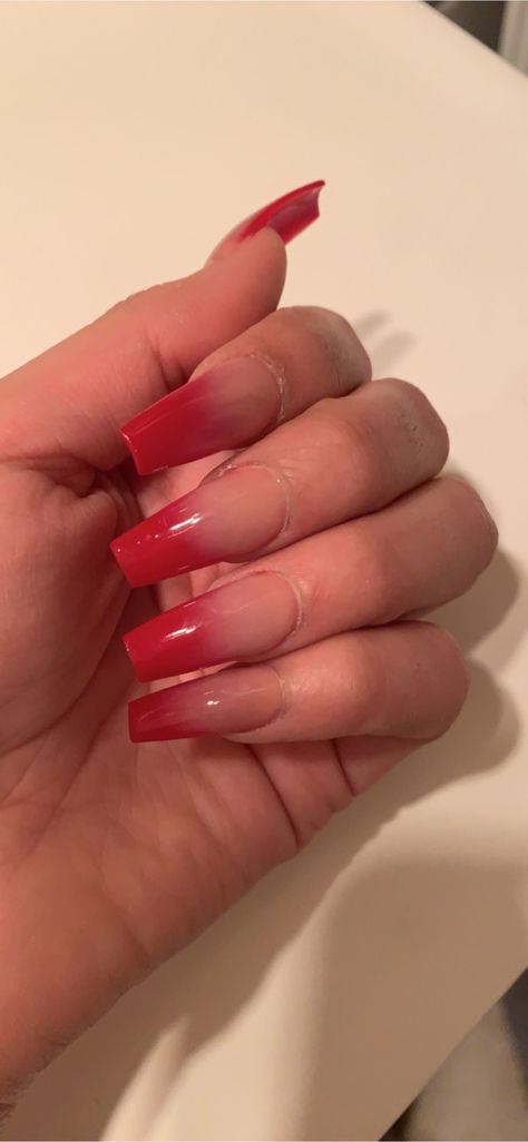 +10 Top Red Ombre Nails Red Ombré Acrylic Nails, Red Nails Acrylic Ombre, Clear To Red Ombre Nails, Red Tip Ombre Nails, Red Ombre Nails Square, Red Nail Ombre, Ombre Red Nails Acrylic, White And Red Ombre Nails, Red Ombre Nails Coffin