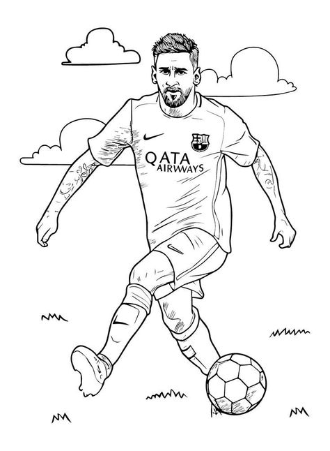 Messi Coloring Pages, Football Coloring Pages, Football Drawing, Messi Soccer, Soccer Star, Messi And Neymar, Painting Reference, Coloring Pages Inspirational, Leonel Messi