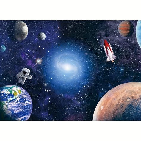 Faster shipping. Better service Princess Backdrops, Planet Party, Photo Wall Hanging, Astronaut Birthday, Space Theme Party, Outer Space Birthday, Space Birthday Party, Space Photography, Studio Foto