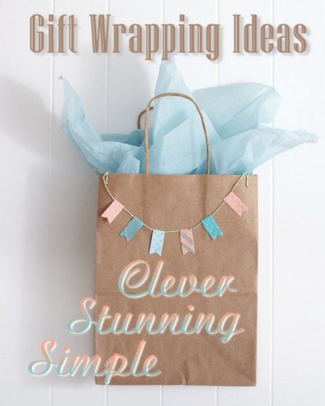 Clever Stunning and Simple Gift Wrapping Ideas Getting a gift is exciting, but getting a nicely wrapped one is… by aliraza2000 Simple Gift Wrapping Ideas, Baby Gift Wrapping, House Gift Box, Baby Shower Gift Bags, Themed Gift Baskets, Spa Gift Basket, Gift Wrapping Ideas, Gifts Wrapping Diy, Simple Gift Wrapping