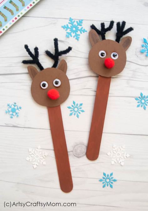 A great way to share the story of Rudolph the Red Nose Reindeer is to read a book and make one these 20 Reindeer Crafts For Preschoolers and Toddlers. From a printable reindeer hat to a cute candy cane craft to a homemade reindeer ornament, there's something for everyone on your list! #reindeer #christmas #christmascraft #christmascrafts #kidsactivities #stemactivities #kidactivity #holidaycraft #preschoolcraft #preschoolscrafts #toddlercraft #rudolphcraft #reindeercraft #toddlercrafts Rudolph The Red Nosed Reindeer Crafts, Popsicle Stick Reindeer, Stick Reindeer, Raindeer Crafts, Rudolph Crafts, Popsicle Stick Christmas Crafts, Popsicle Stick Crafts For Kids, Centipedes, December Crafts