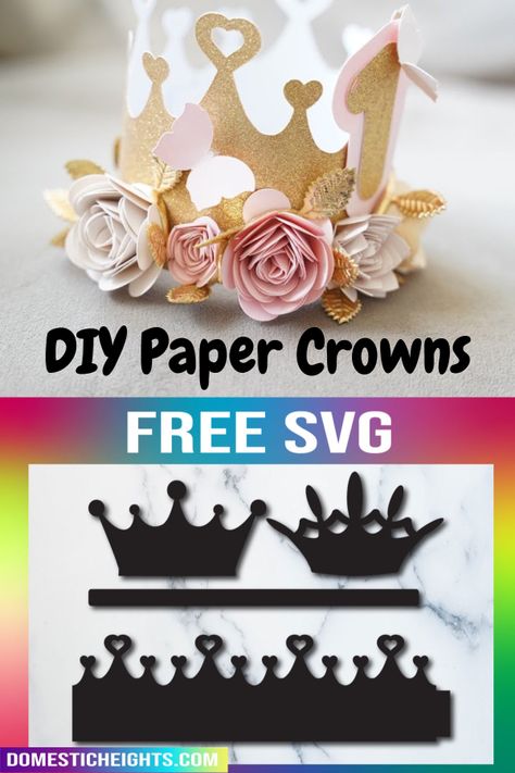 princess DIY project, paper craft, simple crown template free princess/queen/king svg Princess Crown Svg Free Cricut, Party Hat Svg Free, Princess Crown Svg Free, Cricut Princess Projects, Cricut Crown Template, Princess Crown Template Free Printable, Free Crown Svg, Crown Templates Free Printable, Princess Crown Template