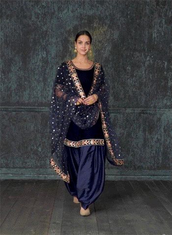 Velvet Patiala Salwar Suit, Velvet Patiyala Suit Design, Sleeveless Punjabi Suit, Navy Blue Punjabi Suit, Velvet Punjabi Suits Party Wear, Royal Blue Punjabi Suit, Blue Patiala Suit, Blue Punjabi Suit, Velvet Punjabi Suits