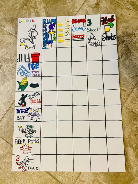 Beer Olympics Scoreboard Diy, Beer Olympics Poster Board, Olympic Themed Party Games, Beer Fest Games, Diy Olympic Games Adults, Beer Olympics Wedding Party, Birthday Olympics Games, Beer Games Drinking Ideas, Beer Olympic Bachelorette Party