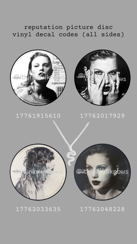 taylor swift bloxburg decals reputation Taylor Swift Bloxburg House, Bedroom Decal Codes, Vinyl Bloxburg Codes, Vinyl Decals Bloxburg, Taylor Swift Decal Codes, Taylor Swift Bloxburg, Taylor Swift Decals Bloxburg, Taylor Swift Decals, Bloxburg Vinyl Record Decals Codes