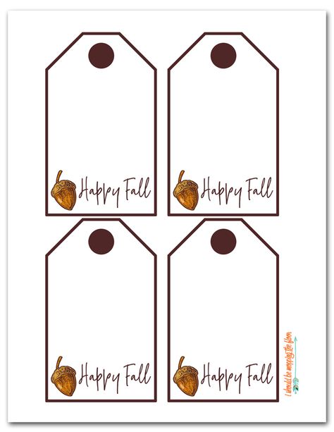 Bake Sale Tags Free Printable, Free Printable Acorns, Bake Sale Labels Free Printable, Fall Tags Printable Free, Thanksgiving Gift Tags Printable Free, Fall Gift Tags Printable Free, Happy Fall Tags Printable Free, Fall Gift Tags, Free Fall Gift Tag Printables