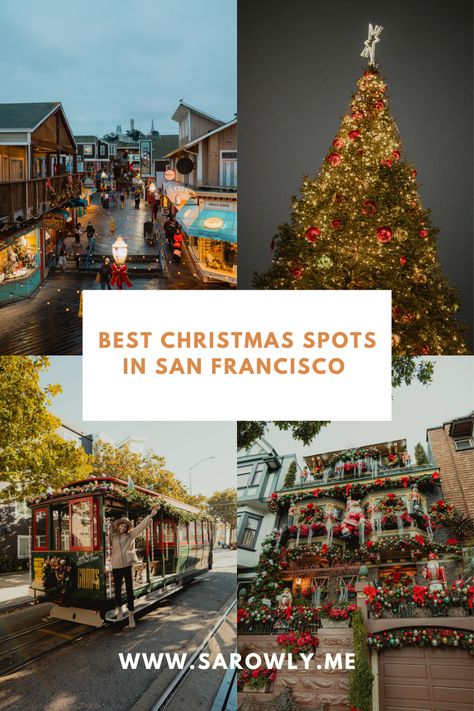 Christmas in San Francisco is one of the most wonderful times of year. The city gets festive, it's filled with cute Christmas houses, holiday bars, events and more! Check out this post to know all the best things to do & to see in San Francisco in December. San Francisco In December, Holiday Bars, Christmas In San Francisco, Christmas Trees Decorations, Honeymoon On A Budget, California Christmas, Holiday Bar, Short Vacation, Christmas Houses