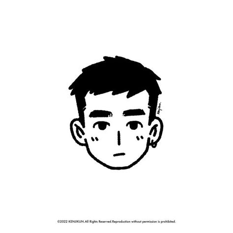 Simple Drawing Styles Character Design, Cartoon Character Face Design, Portrait Simple Drawing, Simple Faces Drawings, Cartoon Style Sketch, Simple Cartoon Design, Simple Drawings Black And White, Simple Character Sketch, Simple Postcard Design