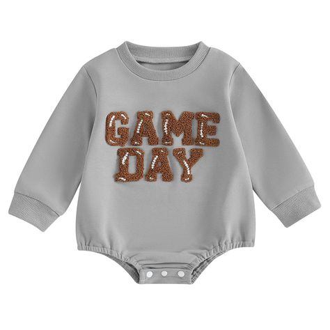 PRICES MAY VARY. Football Baby Outfit -- Keep your baby boy warm and cozy this winter with this 95% cotton, 5% polyester. The material is super soft, breathable, and stretchy, ensuring maximum comfort for your little one.baby football sweatshirt sweatshirt onesie baby girl football Football Clothes for Baby Boy -- Toddler boy game day sweatshirt football fan game day sweatshirt letter print casual pullover graphic top fall winter clothes,baby football outfit,football baby outfit,football outfit Girls Football Outfit, Baby Football Outfit, Football Onesie, Baby Football, Fall Bodysuit, Sweatshirt Romper, Football Outfit