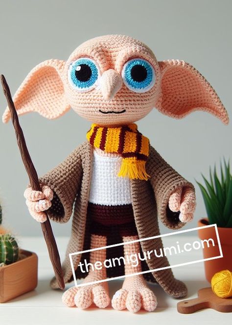 Dobby Free Crochet Pattern, Doby Harry Potter Crochet, Doby Crochet Pattern Free, Dobby Amigurumi Pattern Free, Crochet Amigurumi Free Patterns Harry Potter, Free Crochet Patterns Harry Potter, Crochet Dobby Pattern, Dobby Crochet Patterns Free, Crochet Harry Potter Pattern