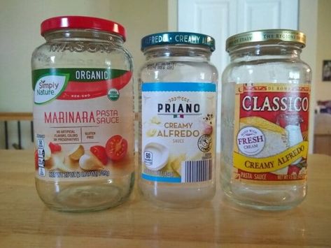 Diy Food Jars Ideas, Ways To Use Glass Jars, Repurpose Glass Jars Diy Projects, Recycling Glass Jars, How To Reuse Glass Jars, Recycle Glass Jars Ideas, Reuse Jars Ideas, Pasta Jars Reuse, Repurposing Glass Jars