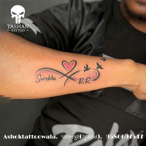 TashanTattoo
AshokTattooWala
S.4.5,Tirupati plaza
Opp. New bus stand
Near gd modi collage
Palanpur (gujrat)
9586697547
9687533310 Name Initials Tattoo, Infinity Tattoo Forearm, Infinity Tattoo With Kids Names, Grandkids Tattoos, Infinity Name Tattoo, Infinity Tattoo Family, Hanuman Jayanthi, Infinity Tattoo With Feather, Infinity Tattoo On Wrist